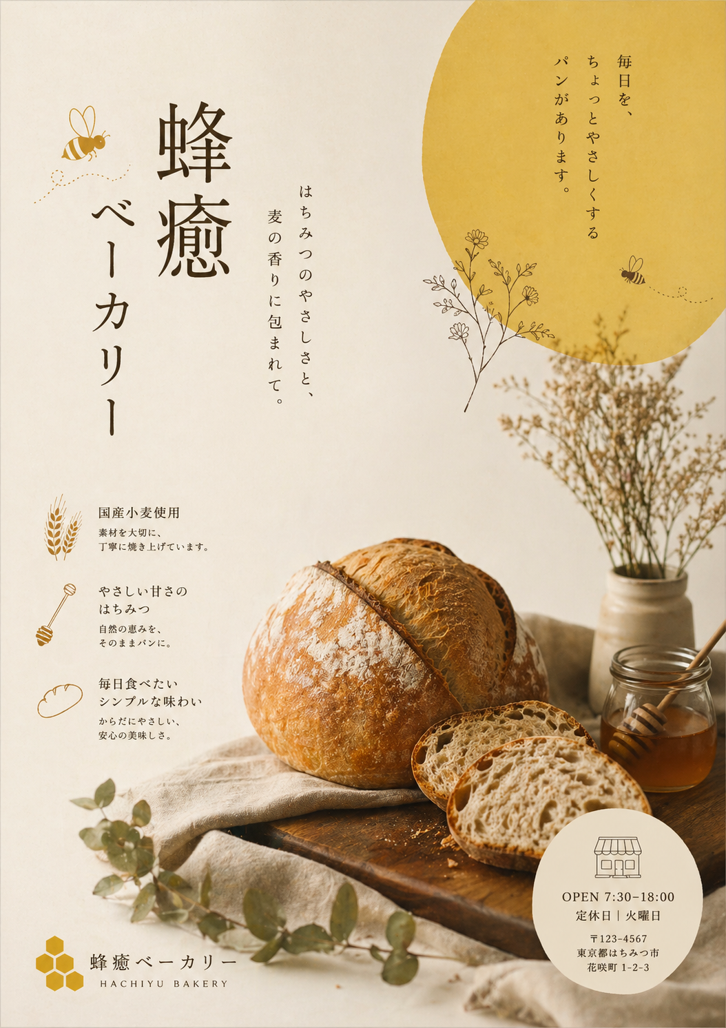日文麵包店海報生成範例